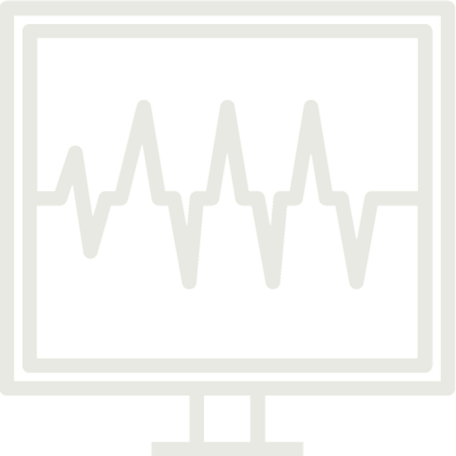 Computer monitor displaying a waveform graphic.
