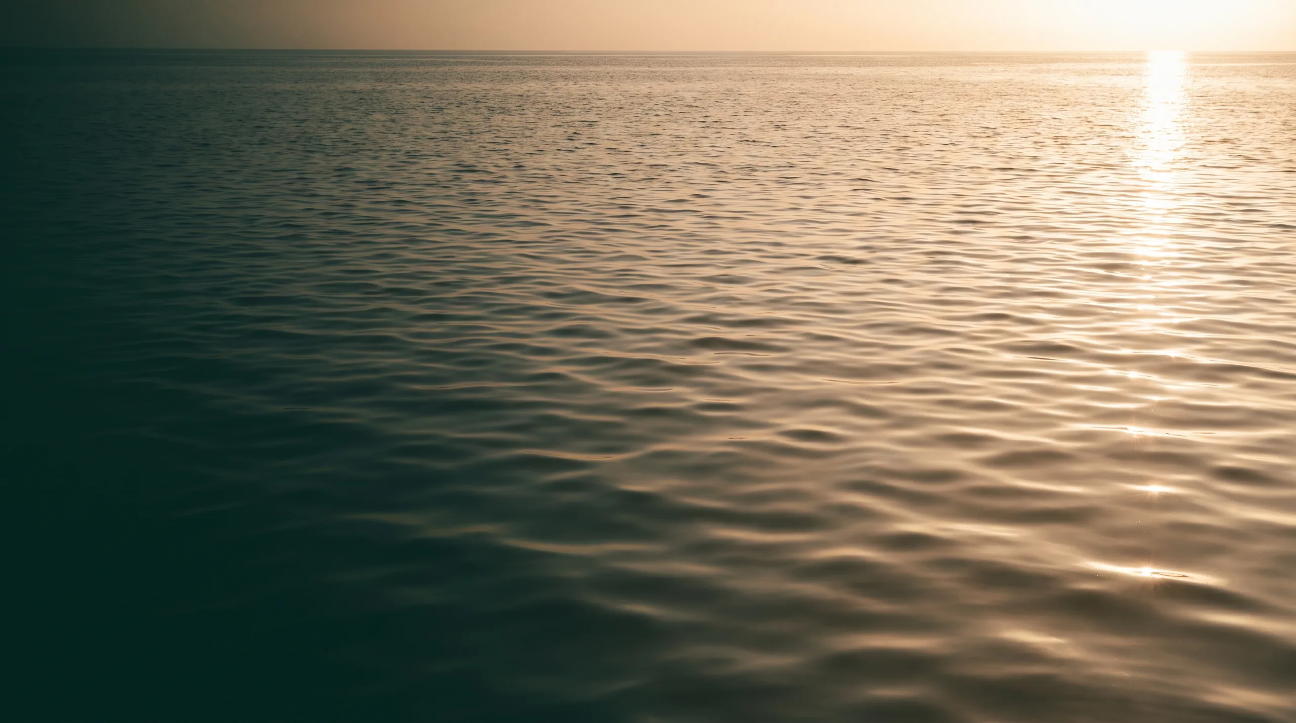 Sunlit water at golden hour